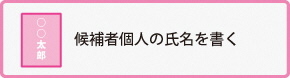 候補者個人の氏名を書く