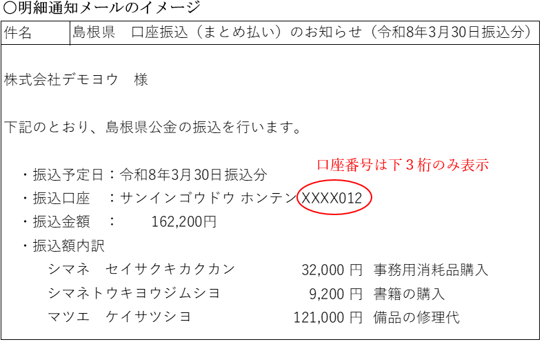 明細通知メールのイメージ