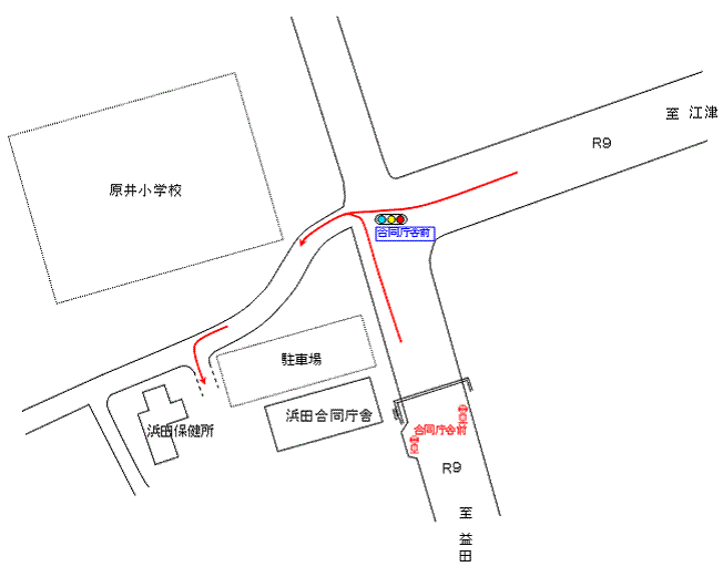 浜田合同庁舎の周辺拡大図