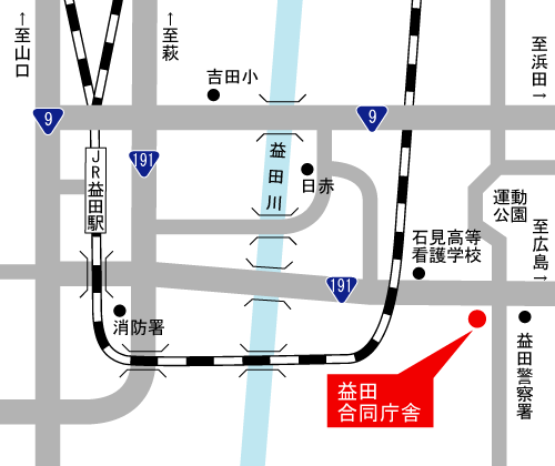 益田合庁の周辺地図
