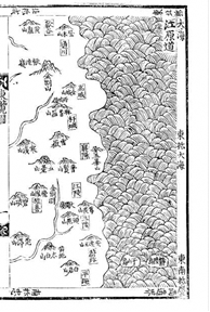 新増東国輿地勝覧の江原道図の于山島と欝陵島の画像