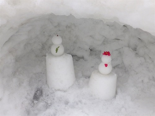 お雛さまの雪だるまの画像
