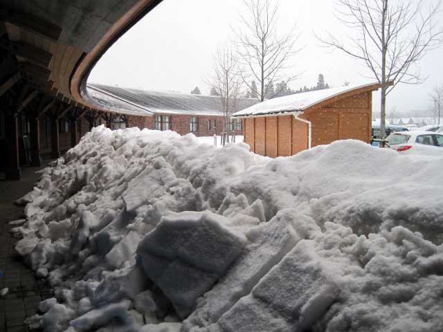 （写真）屋根から落ちた雪