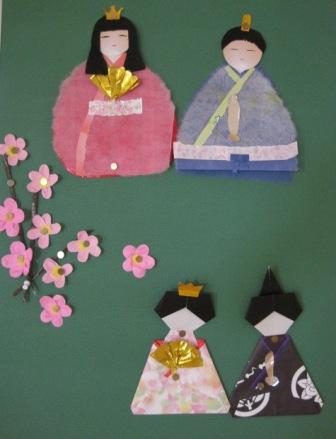 （写真）折り紙と和紙の雛人形