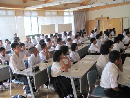 （写真）赤来中学校生徒さん