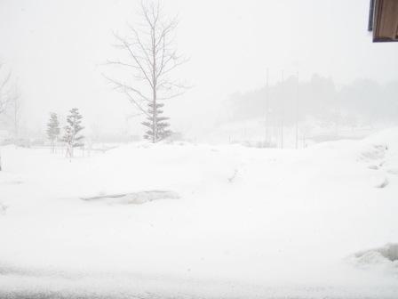 （写真）遠くが見えにくいほど雪が降っています