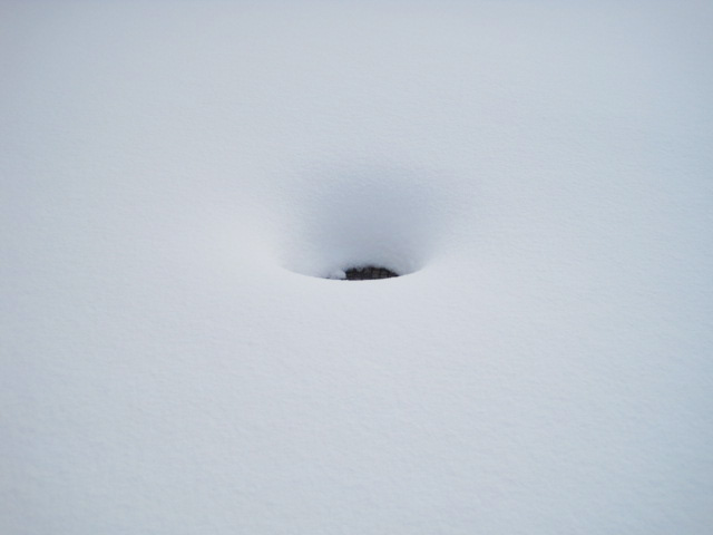 （写真）雪のおへそみたいです