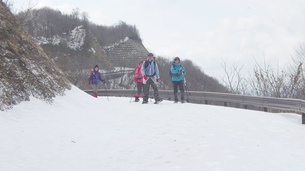 林道ゴール地点の参加者の様子