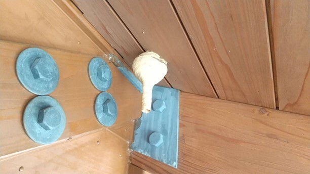 軒下のハチの巣の画僧