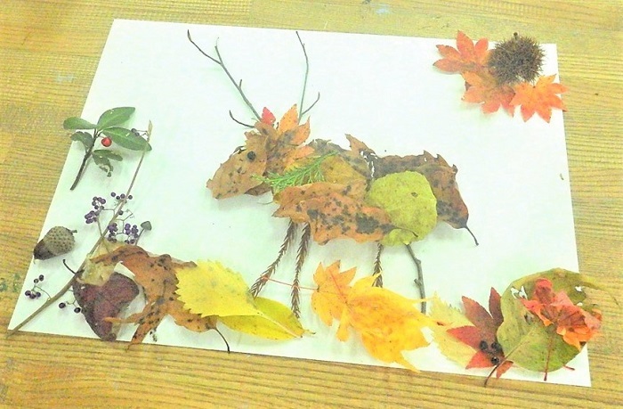 紅葉アートで作られた作品画像