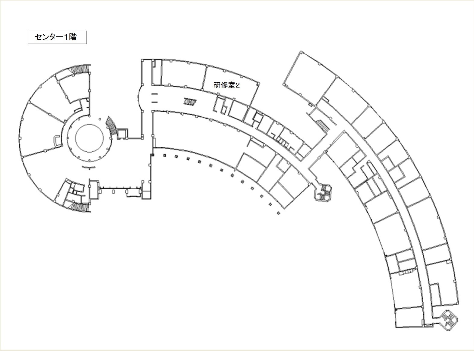 中山間地域研究センター1階の配置図