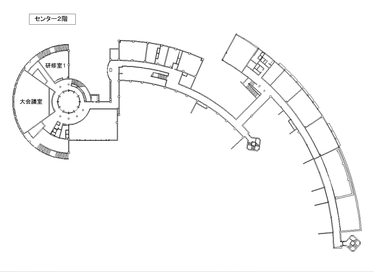 中山間地域研究センター2階の配置図