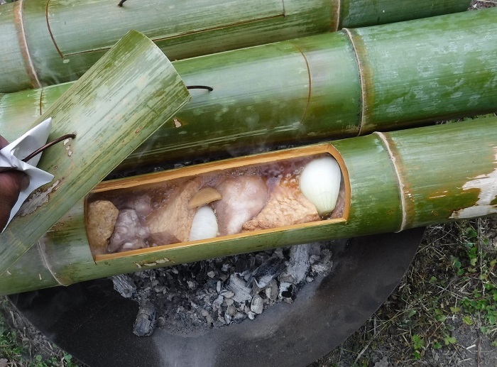 竹筒洋風おでん作りの画像