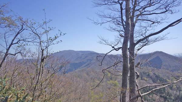 草ノ城山から大万木山方向の眺め