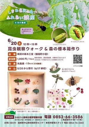 昆虫教室講座チラシの画像