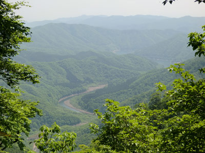 指谷山山頂からみる神之瀬湖の画像