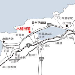 木綿街道の地図