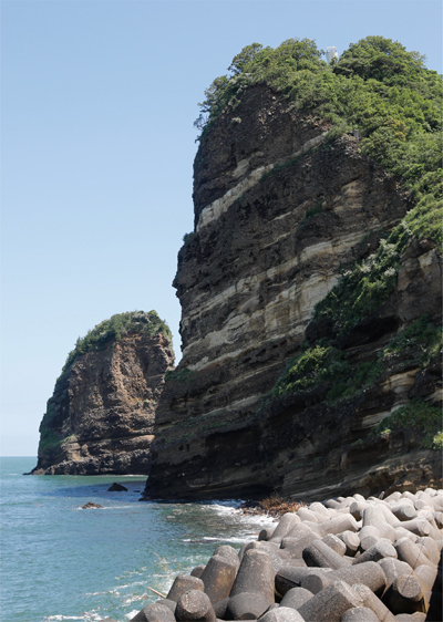立神岩と立神島の写真
