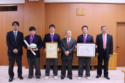 石見智翠館高校男子ラグビー部の皆さん