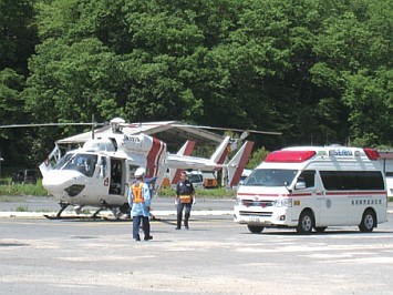 鳥取県西部消防との訓練の様子の写真