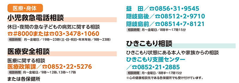 県の相談窓口電話番号リスト2