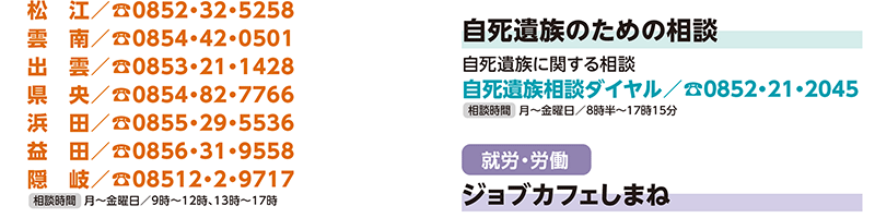 県の相談窓口電話番号リスト3