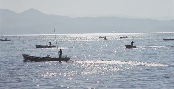 シジミ漁の写真