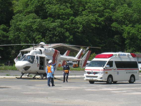 鳥取県西部消防との訓練の様子