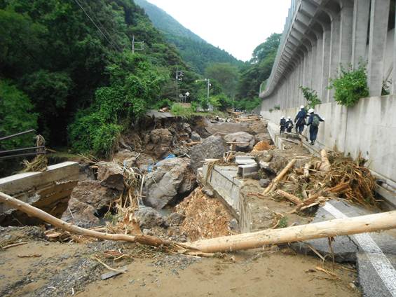 津和野町鷲原地区の被害状況