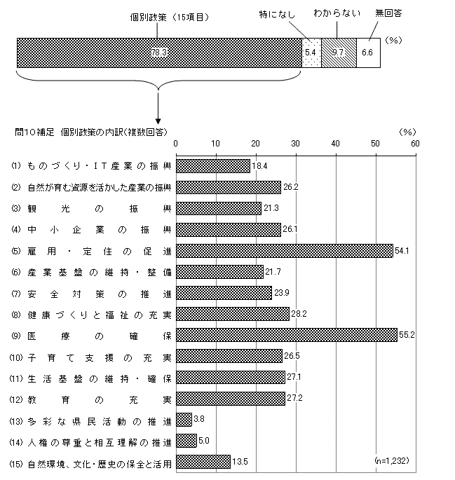 グラフ（今後、もっと力をいれるべきと思う政策）