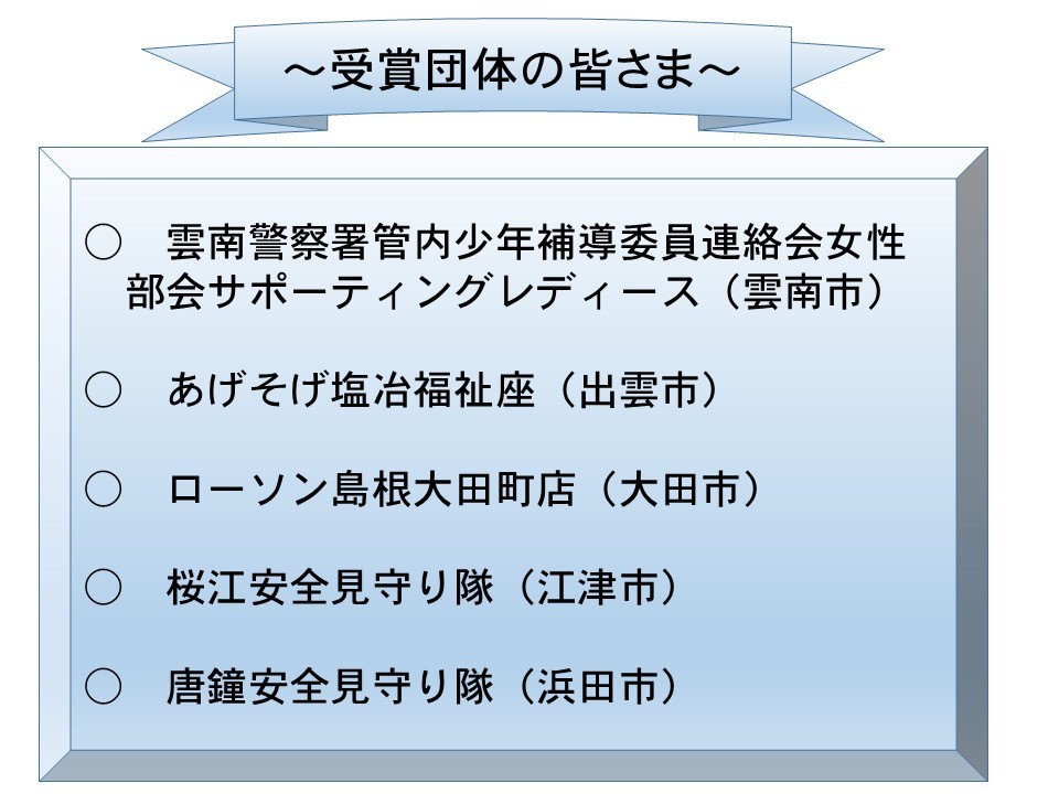 受賞団体の皆さま