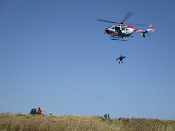 機体を使用した救助救出訓練