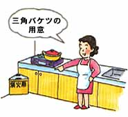 三角バケツの用意