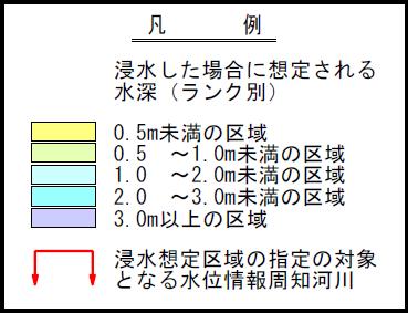 浸水想定区域図の凡例