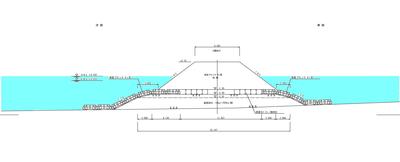 浜田港日脚海岸標準断面図