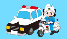 警察官の乗り物イラスト