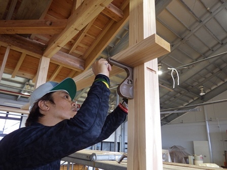 基本実習用建物の内装工事風景です