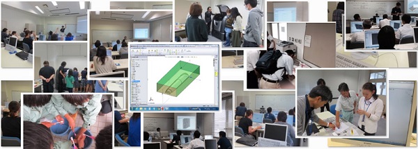 2015年度に実施した３DCAD講座の様子です。