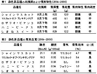 果実の品質特性