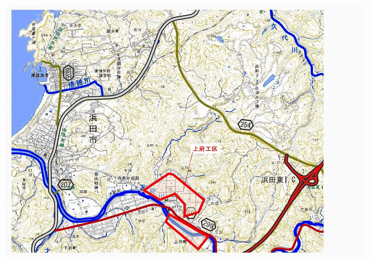 上府工区の工事施工位置図