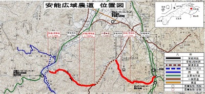 安能広域農道位置図