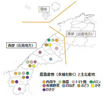 主な農畜産物と産地