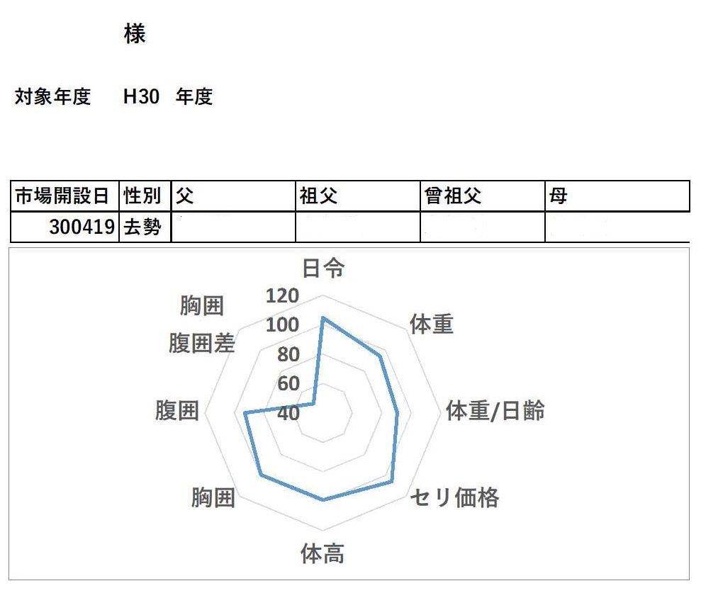 提供したカルテ（一部抜粋）