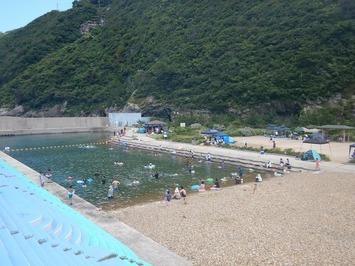 小伊津漁港の海水浴利用写真