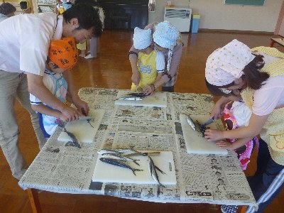島根県 園児がアゴ トビウオ のてんぷら つみれ汁 味噌汁 作りに挑戦 トップ しごと 産業 水産業 地方機関 隠岐支庁農林水産局 旧水産局 水産業の振興 取り組みを紹介します 過去の活動 魚食普及 水産教室に関する活動