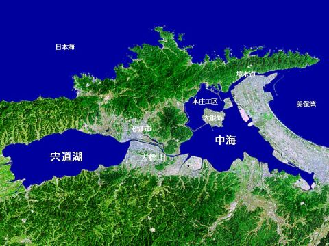 宍道湖と中海の図