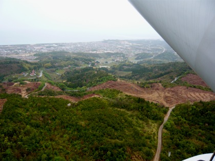 ３号機ナセルから見た江津市街