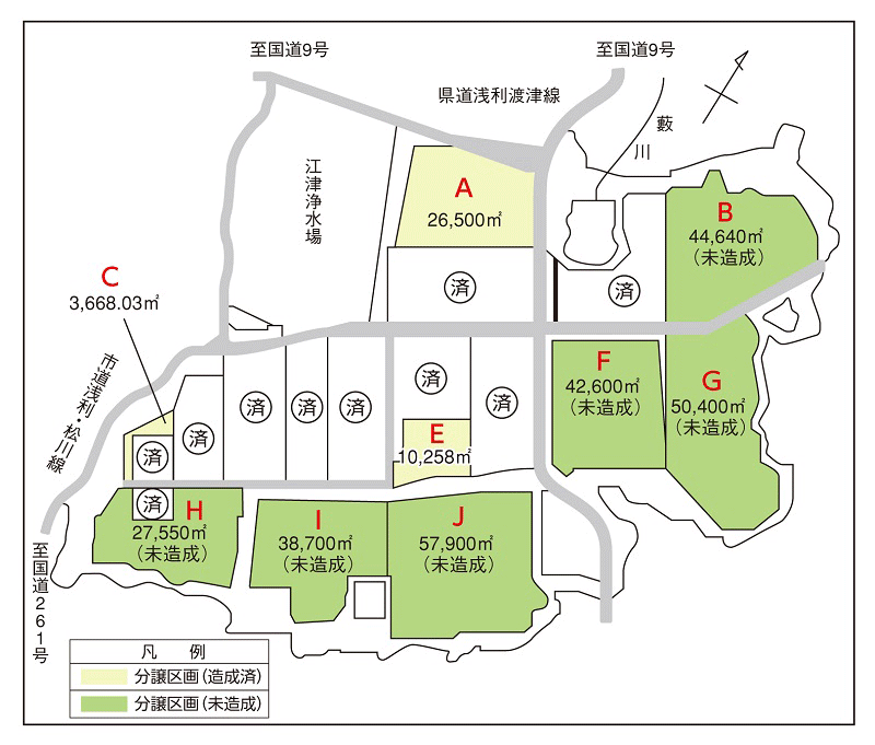 江の川工水供給区域図