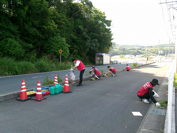 道路周辺のごみ拾いの様子
