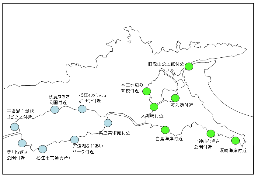 調査地点の地図